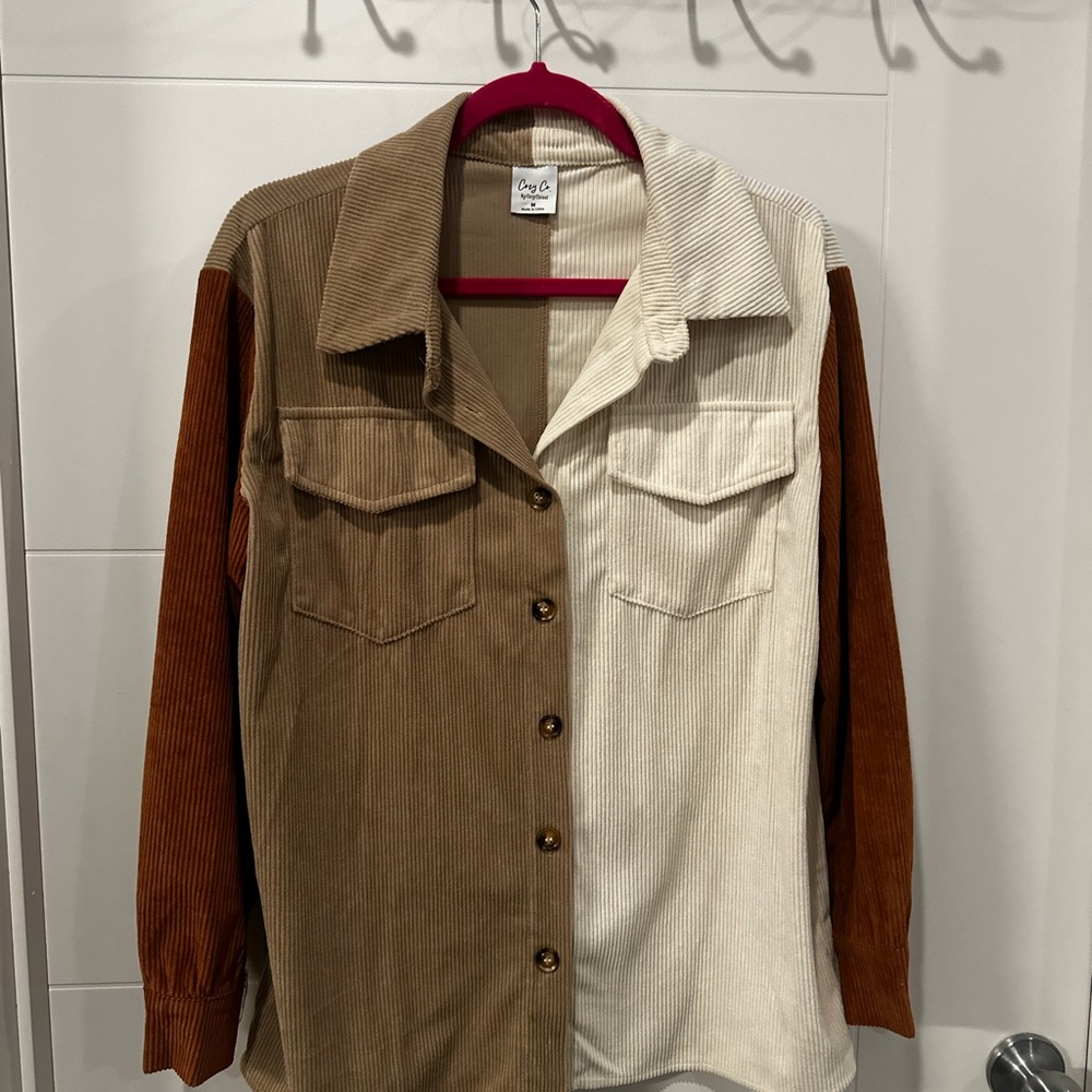 Two-Tone Corduroy Utility Jacket